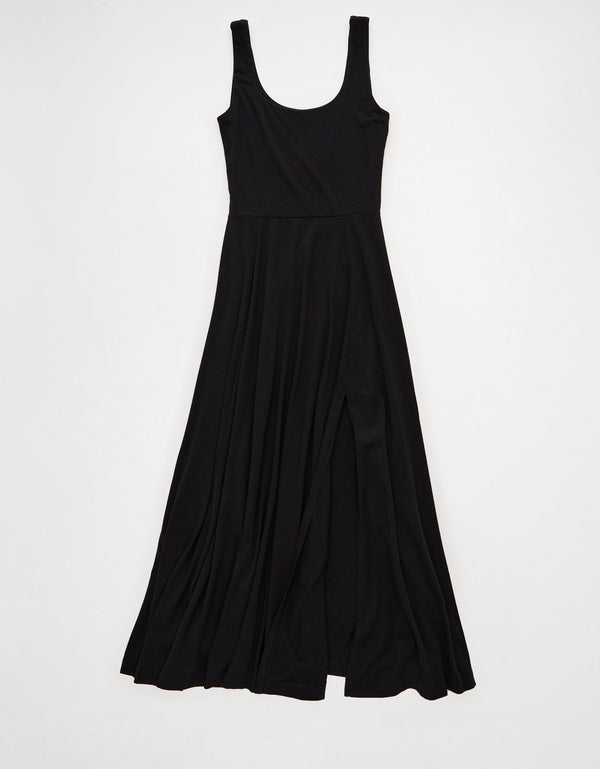 Vestido Midi con escote Ae - Negro