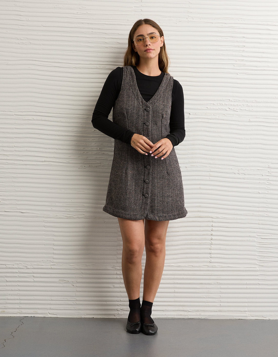 Vestido Mini con Botones al Frente Ae - Multicolor 1399_8892_900_of
