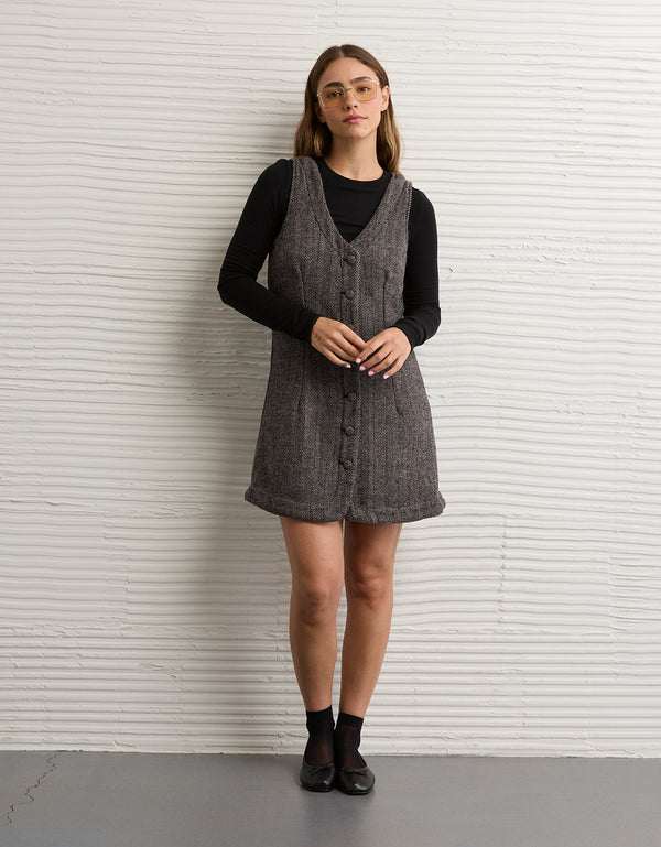 Vestido Mini con Botones al Frente Ae - Multicolor
