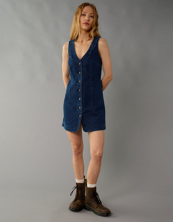 Vestido Mini con Botones al Frente Ae - Generico