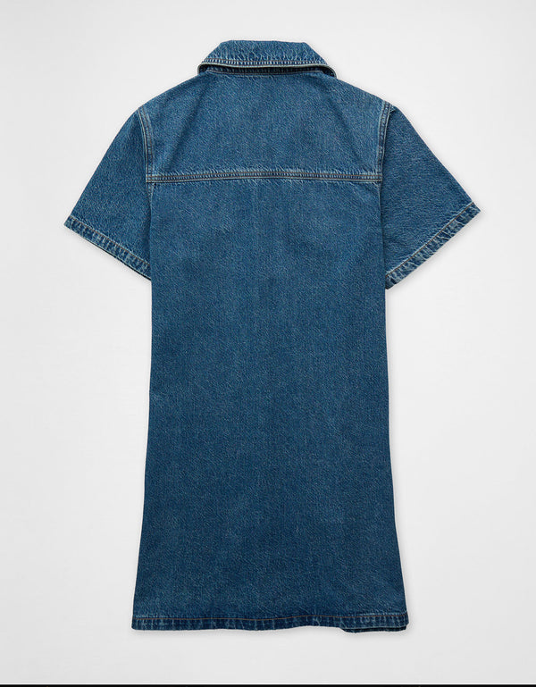 Vestido Mini Tipo Camisa en Denim Ae - Generico