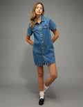 Vestido Mini Tipo Camisa en Denim Ae - Generico 1399_9006_936_of