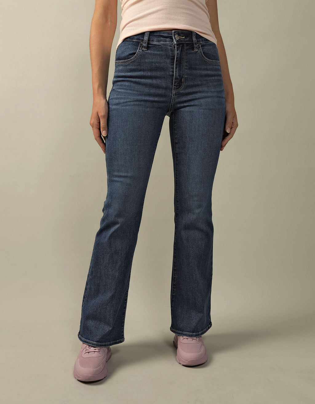 Jean flare de tiro alto de mujer AE - Azul 1436_4542_947_of