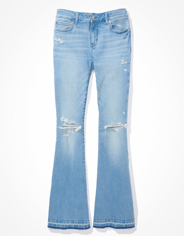 Jean Ae Flare con stretch de tiro bajo - Generico