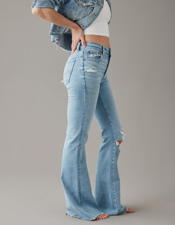 Jean Ae Flare talle alto con rotos Next Level - Generico