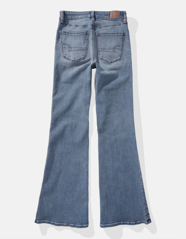 Jean Flare de Tiro Alto Bota Campana Mujer AE - Generico