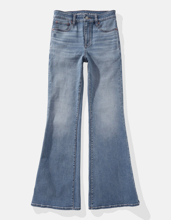 Jean Flare de Tiro Alto Bota Campana Mujer AE - Generico