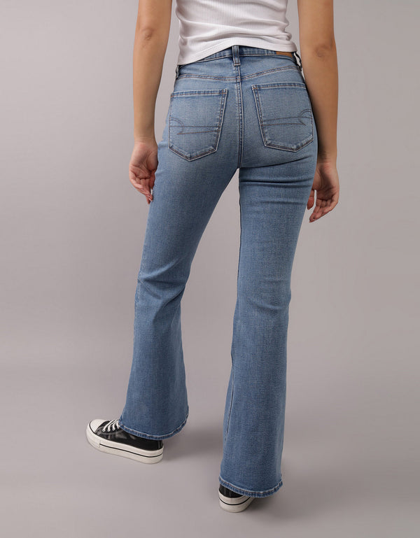 Jean Flare de Tiro Alto Bota Campana Mujer AE - Generico