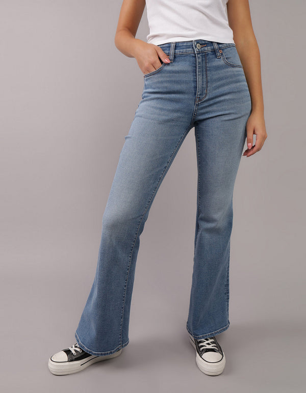 Jean Flare de Tiro Alto Bota Campana Mujer AE - Generico
