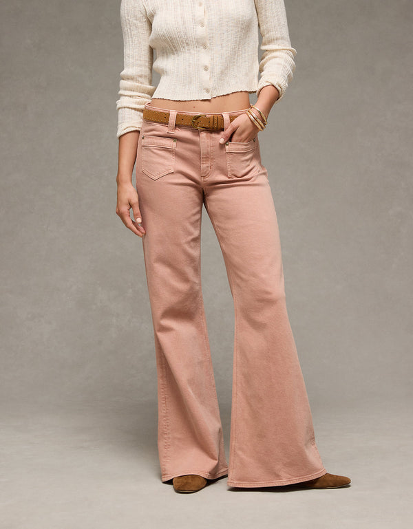 Jean Flare Tiro Alto Ae - Rosa