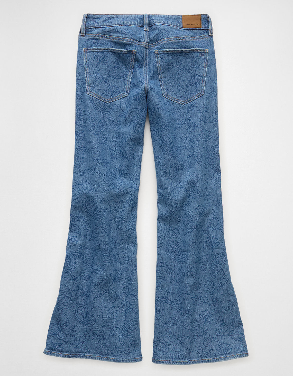 Jean Flare Tiro Bajo Floral Ae - Azul 1436_6044_475_b