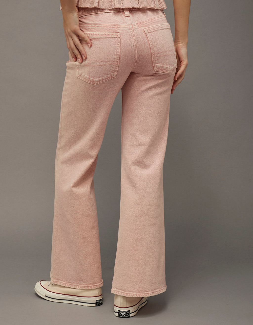 Jean acampanado de talle bajo Ae Stretch - Rosa 1436_6135_610_ob