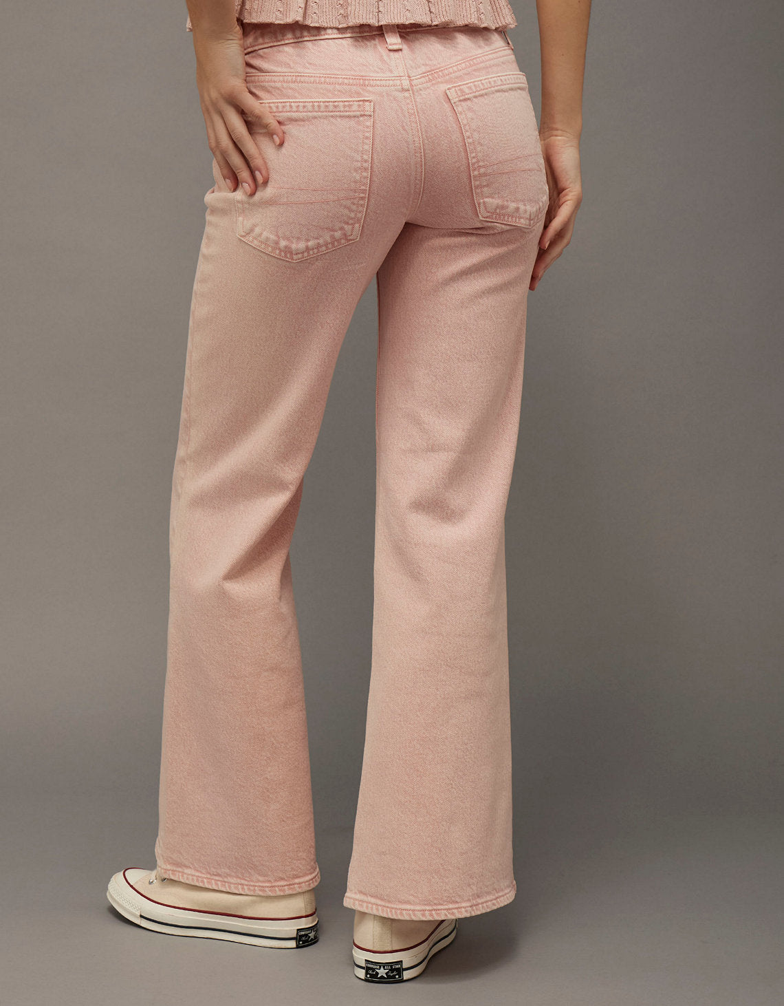 Jean acampanado de talle bajo Ae Stretch - Rosa 1436_6135_610_ob