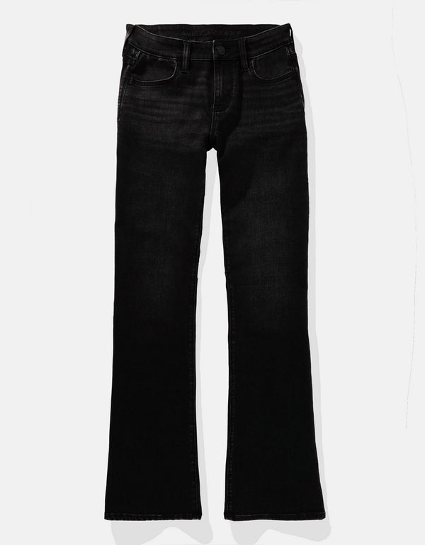 Jean Tiro Bajo Con corte en Bota Mujer AE - Negro