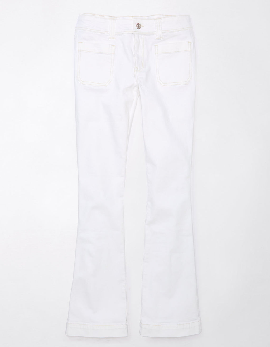Jean AE de tiro bajo y bota campana para mujer - Blanco 1437_4990_146_f
