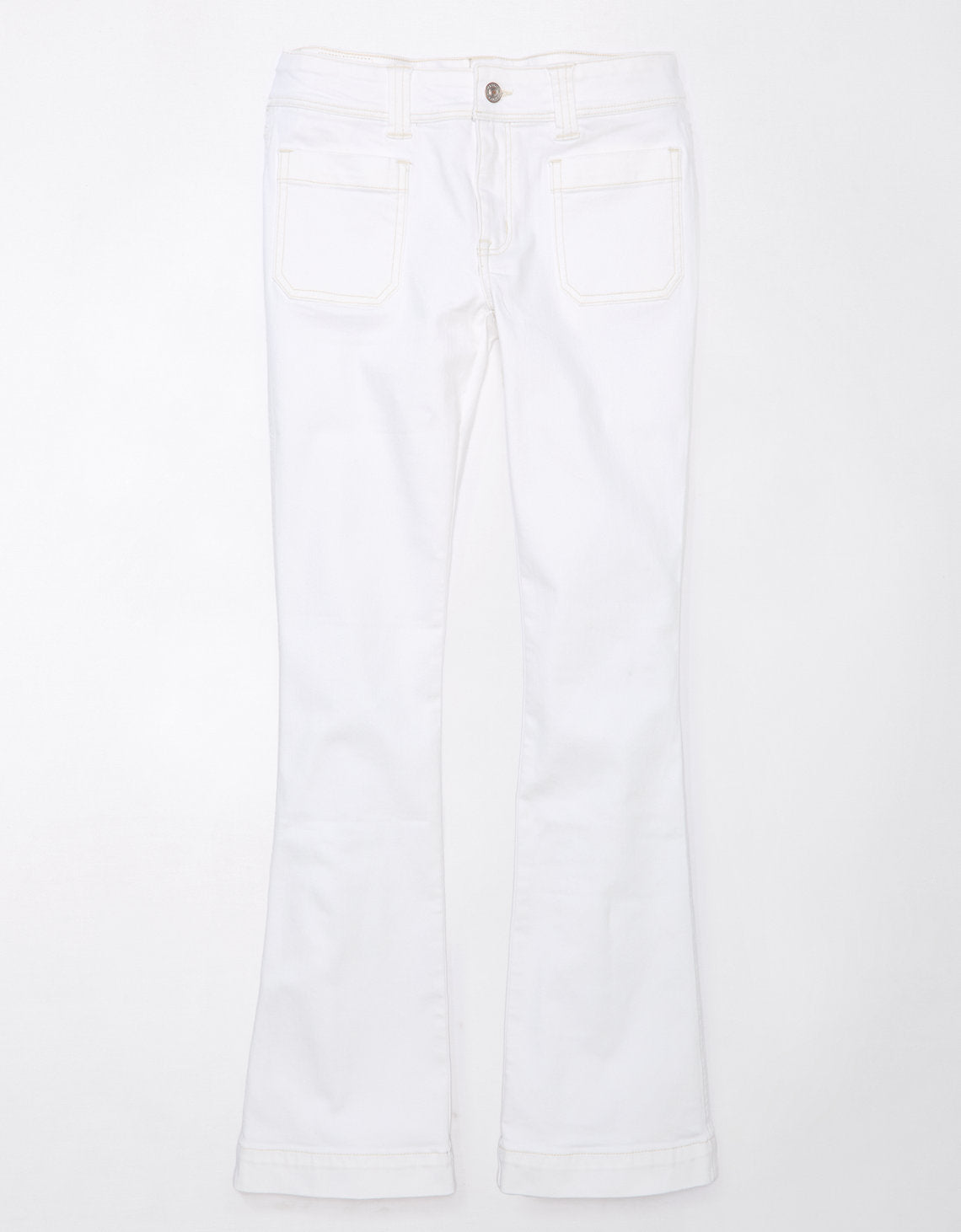 Jean AE de tiro bajo y bota campana para mujer - Blanco 1437_4990_146_f