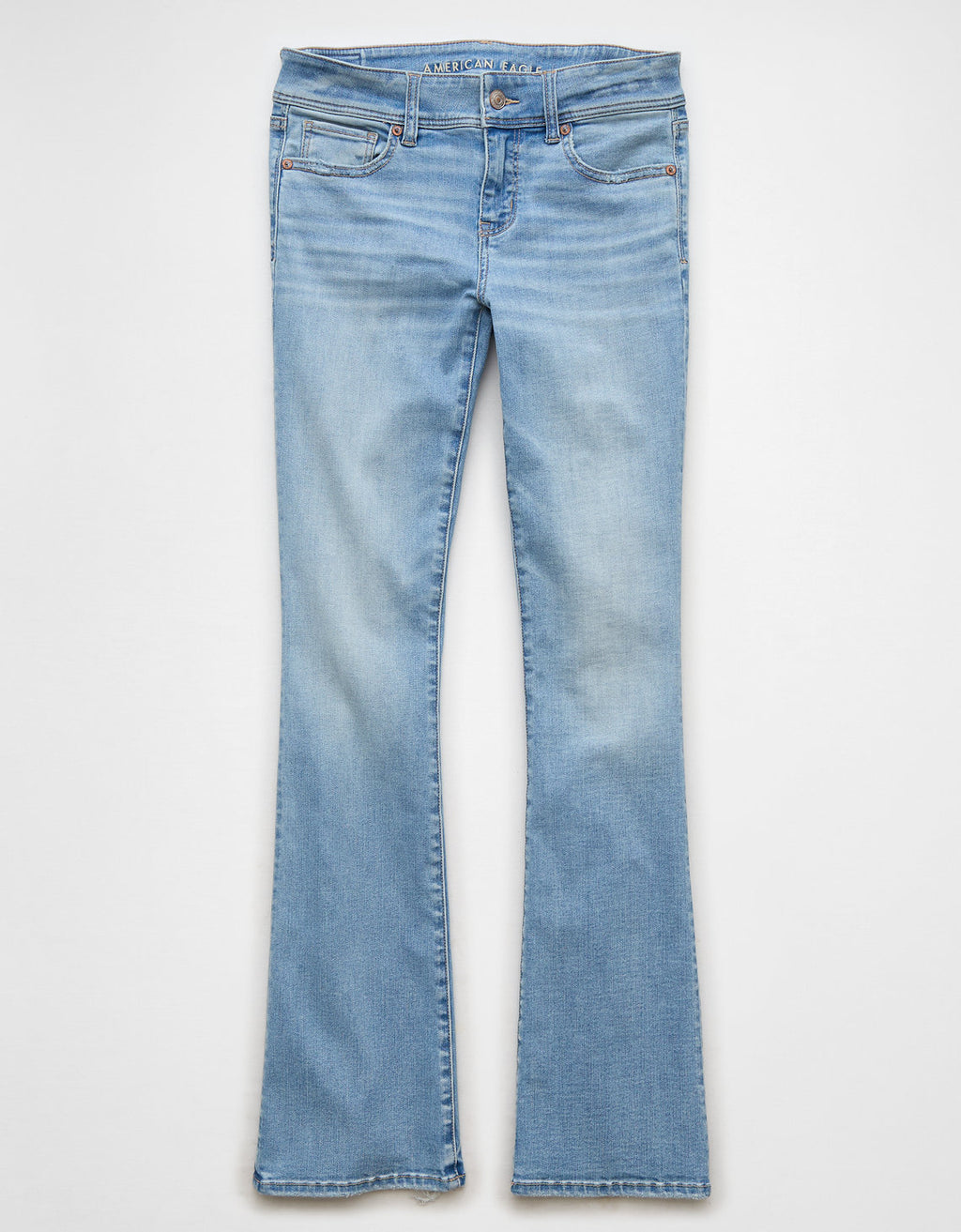 Jean AE de tiro bajo y bota campana para mujer - Azul 1437_5026_433_f