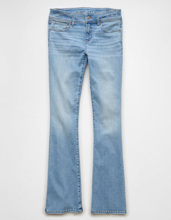 Jean AE de tiro bajo y bota campana para mujer - Azul