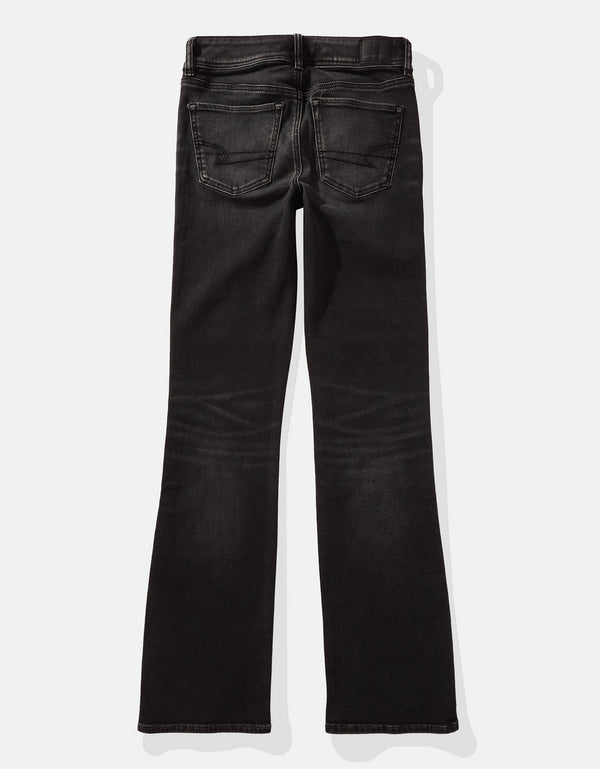 Jean AE de tiro bajo y bota campana para mujer - Negro