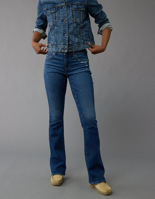 Jean KickBoot Tiro Bajo Bota Campana Mujer AE - Azul