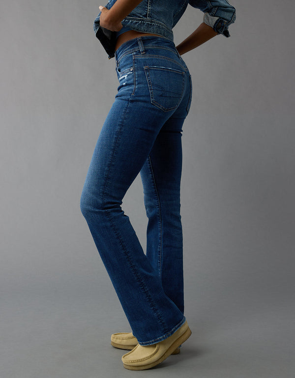 Jean KickBoot Tiro Bajo Bota Campana Mujer AE - Azul