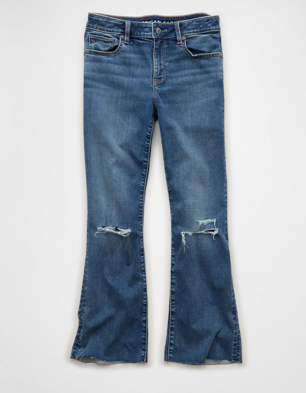 Jean Crop Bootcut Kick de tiro alto Ae Next Level - Azul