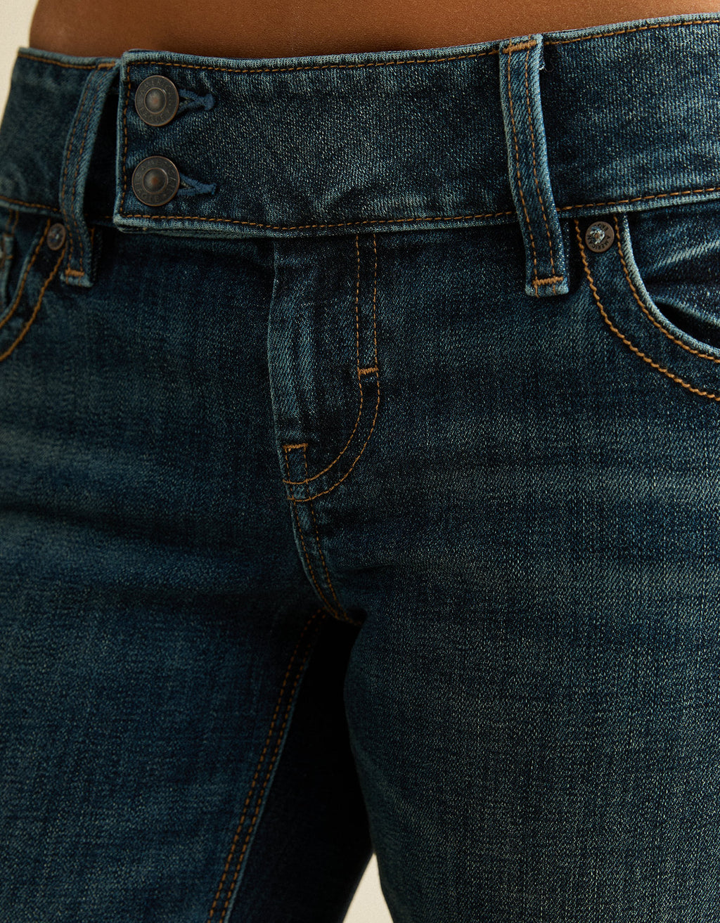 Jeans bootcut ajustados de tiro super bajo - Azul 1437_6210_471_d2