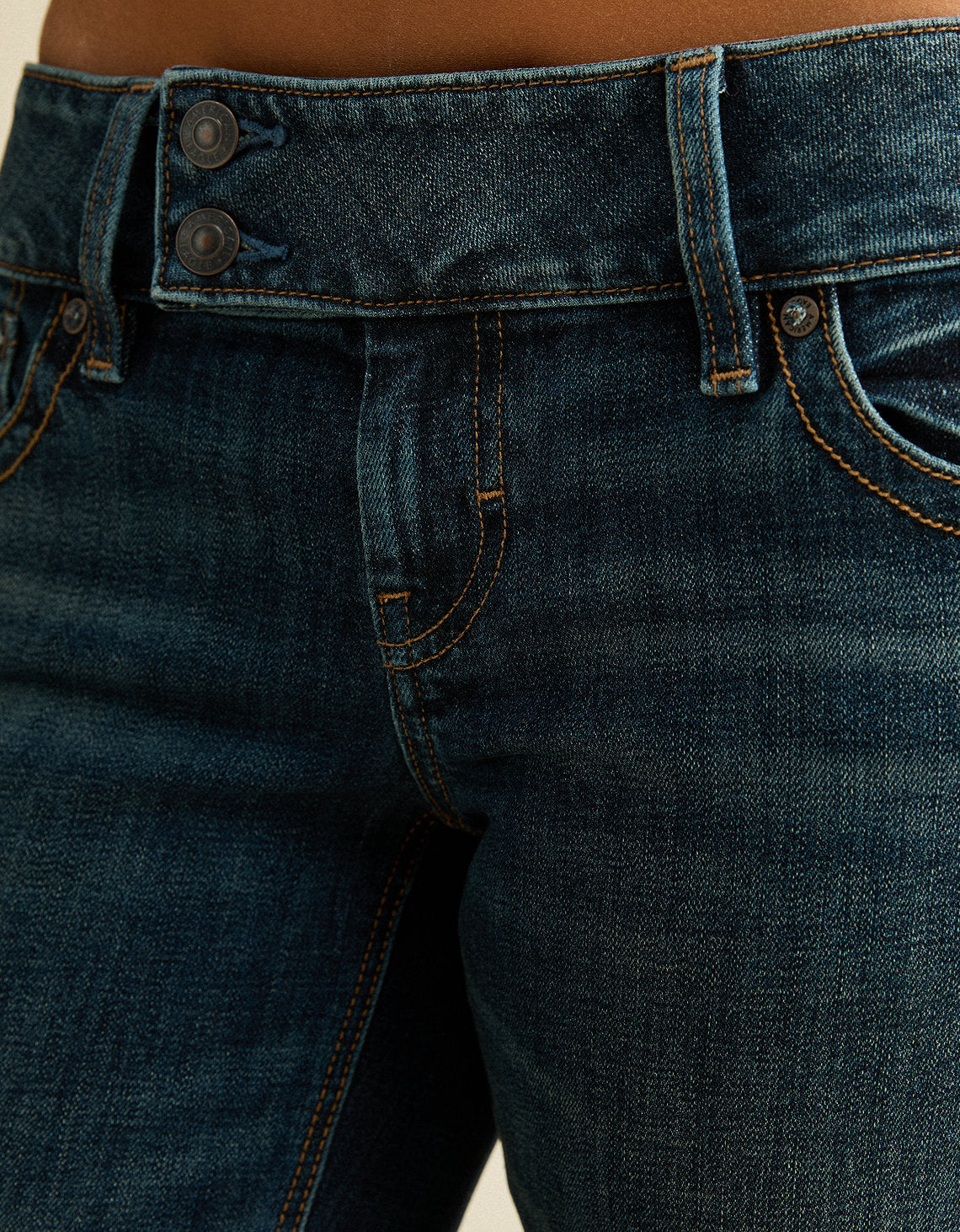 Jeans bootcut ajustados de tiro super bajo - Azul 1437_6210_471_d2
