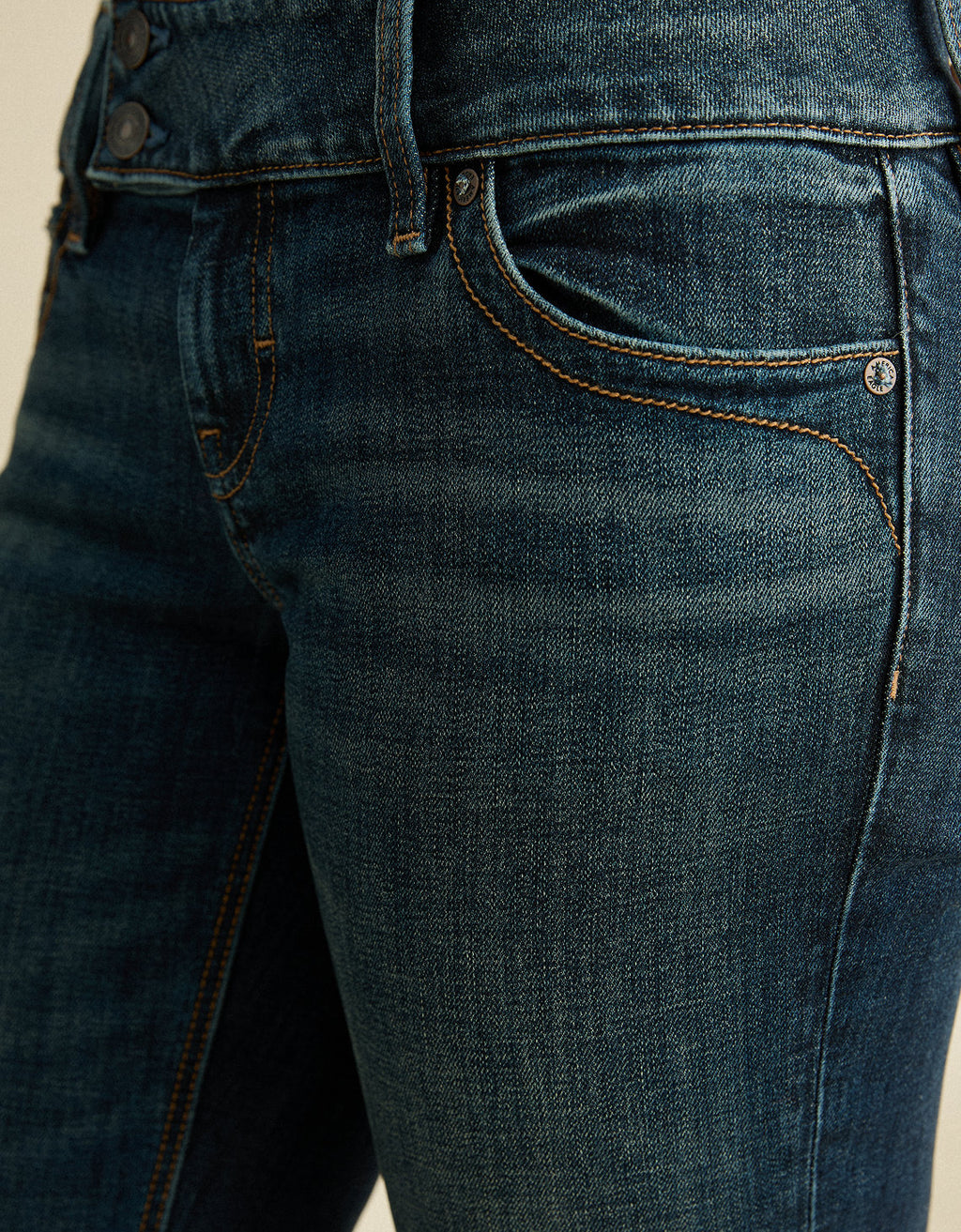 Jeans bootcut ajustados de tiro super bajo - Azul 1437_6210_471_d3