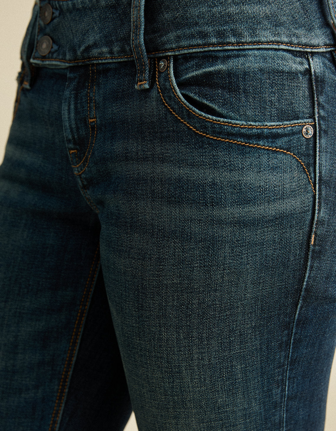 Jeans bootcut ajustados de tiro super bajo - Azul 1437_6210_471_d3