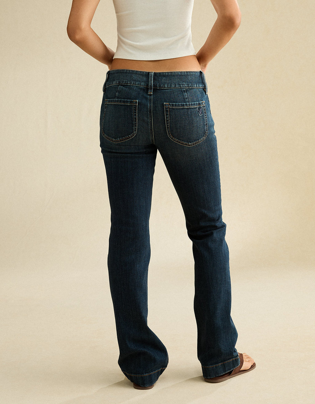 Jeans bootcut ajustados de tiro super bajo - Azul 1437_6210_471_ob