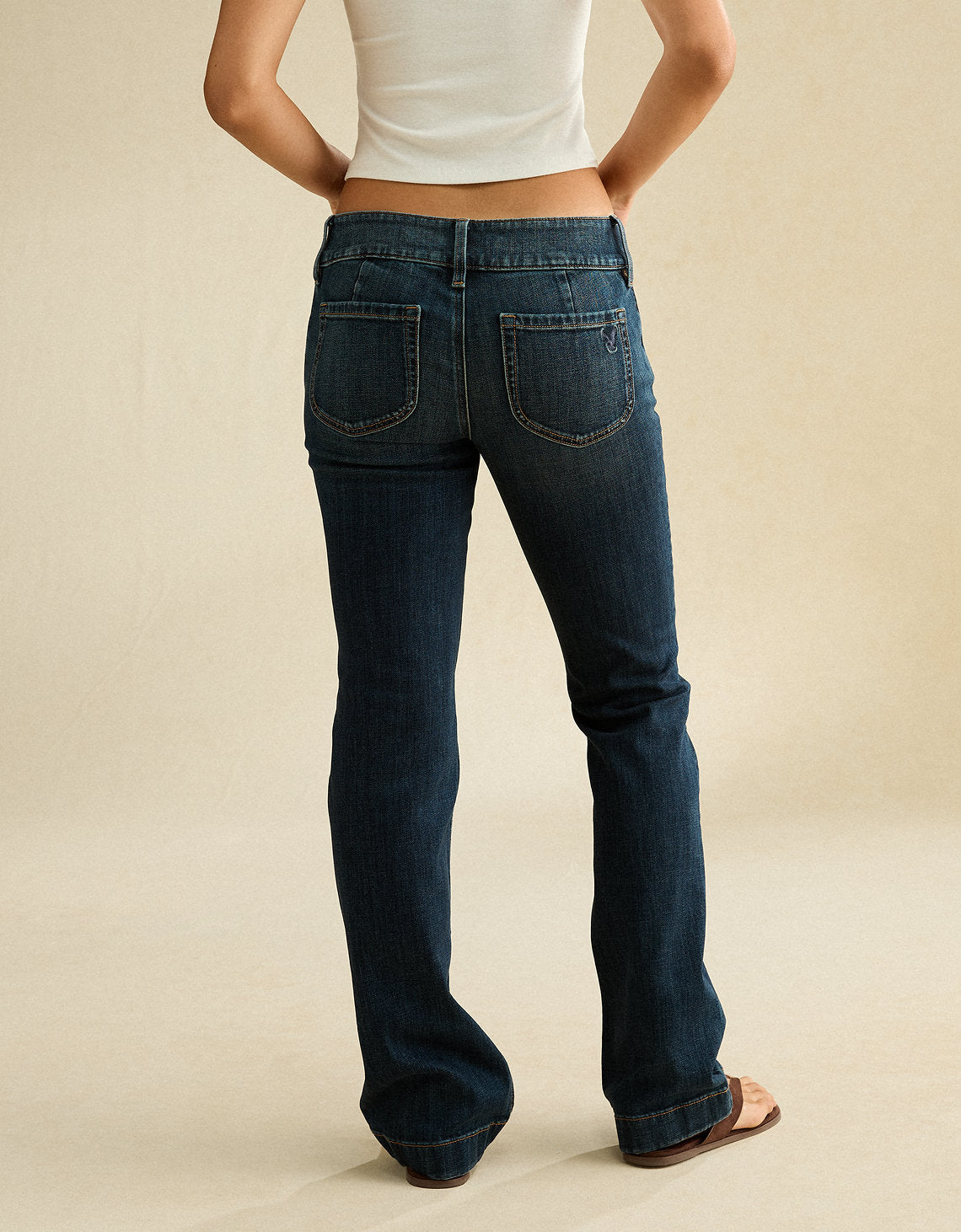 Jeans bootcut ajustados de tiro super bajo - Azul 1437_6210_471_ob