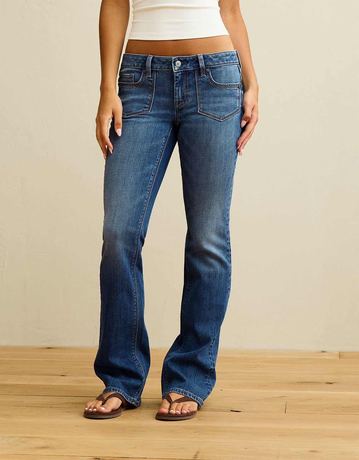 Jeans bootcut ajustados de tiro super bajo - Generico 1437_6305_489_of