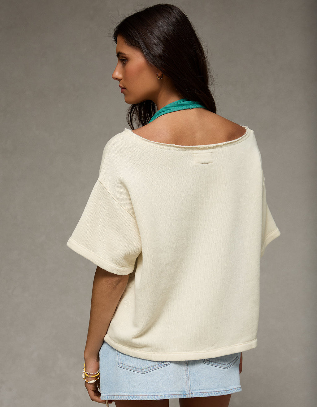 Sudadera de manga corta con escote descubierto - Generico 1455_2943_106_ob