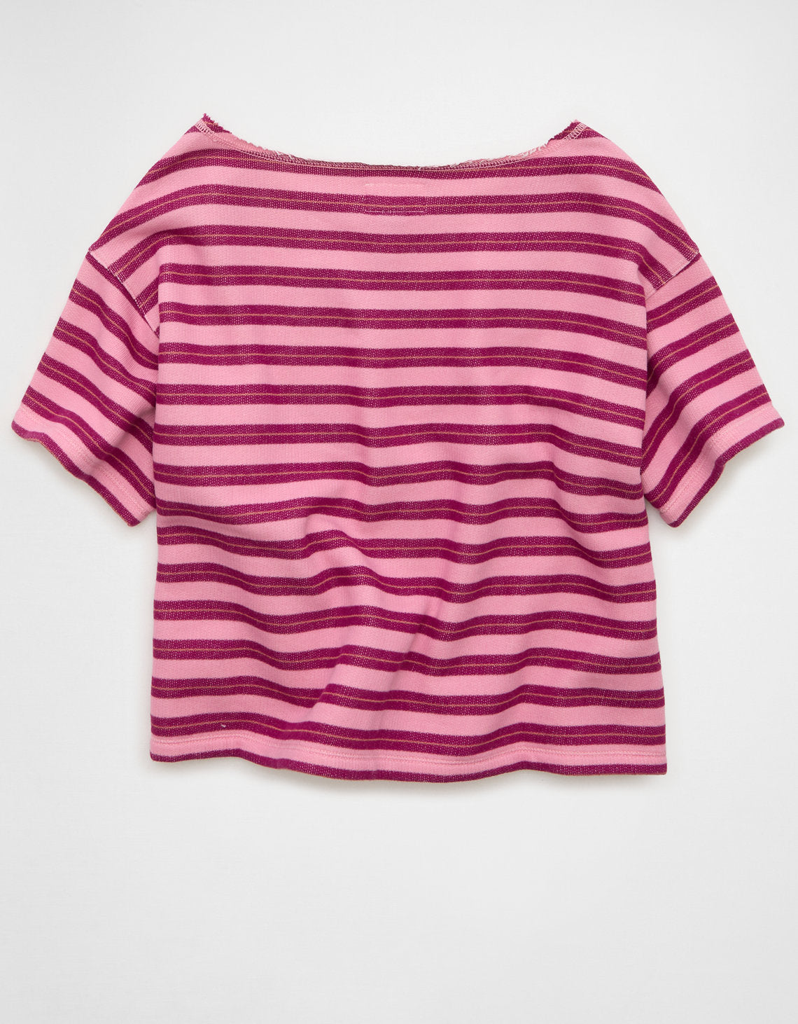 Sudadera de manga corta con escote descubierto - Rosa 1455_3089_615_b