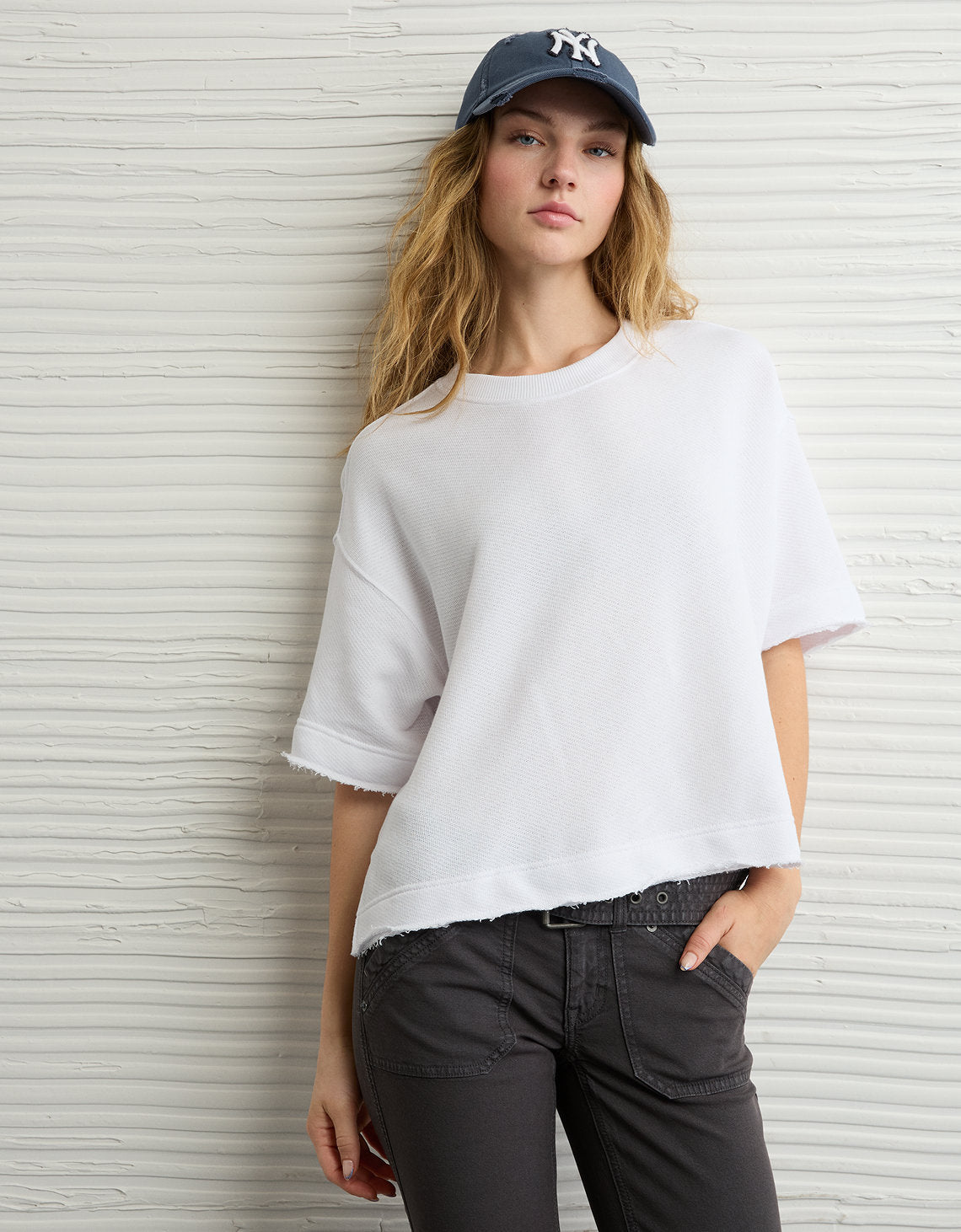 Camiseta Tipo Boxy Ae - Blanco 1457_2917_134_os