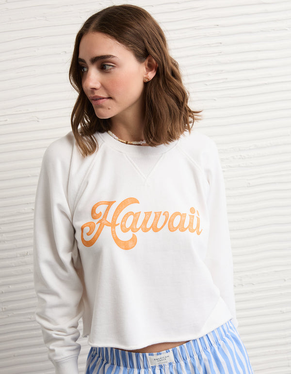 Sudadera Recortada con Corte Ceñido - Blanco