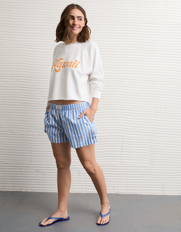 Sudadera Recortada con Corte Ceñido - Blanco