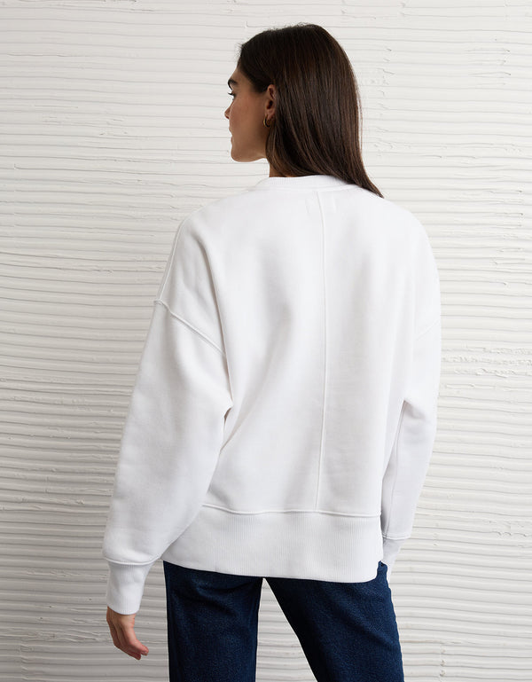 Buzo Oversized cuello redondo Ae - Blanco