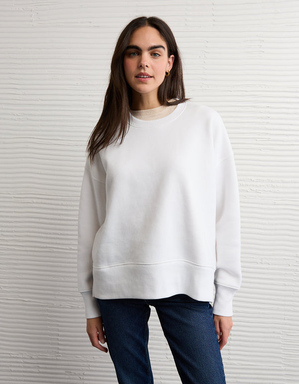 Buzo Oversized cuello redondo Ae - Blanco