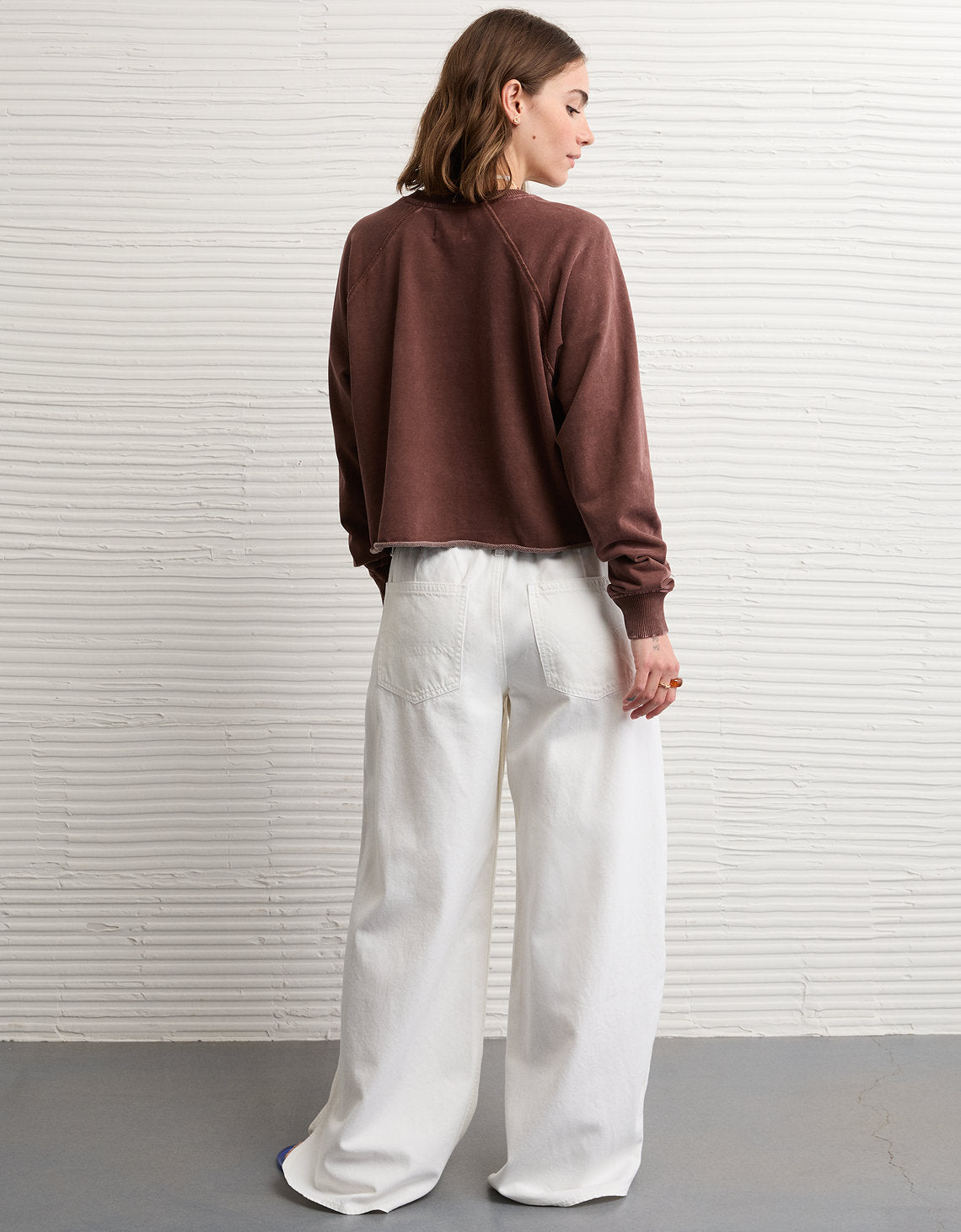 Sudadera Recortada con Corte Ceñido - Café 1457_3091_285_ob