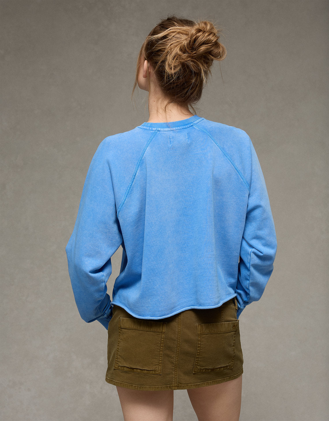 Sudadera Recortada con Corte Ceñido - Azul 1457_3091_424_ob