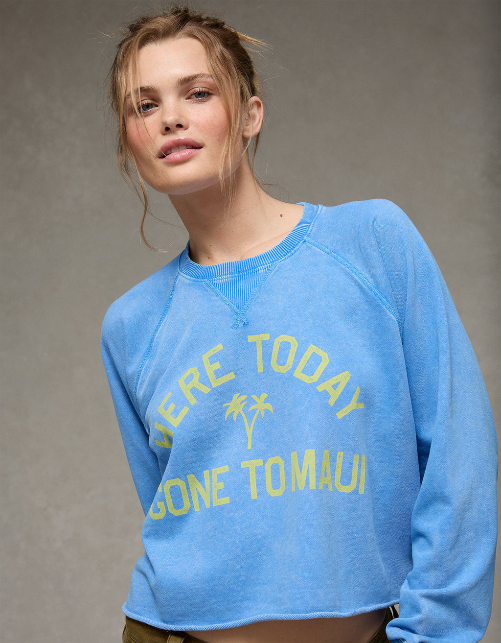 Sudadera Recortada con Corte Ceñido - Azul 1457_3091_424_of