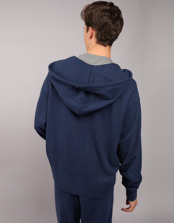 Buzo AE con capucha manga larga de cierre para hombre - Azul
