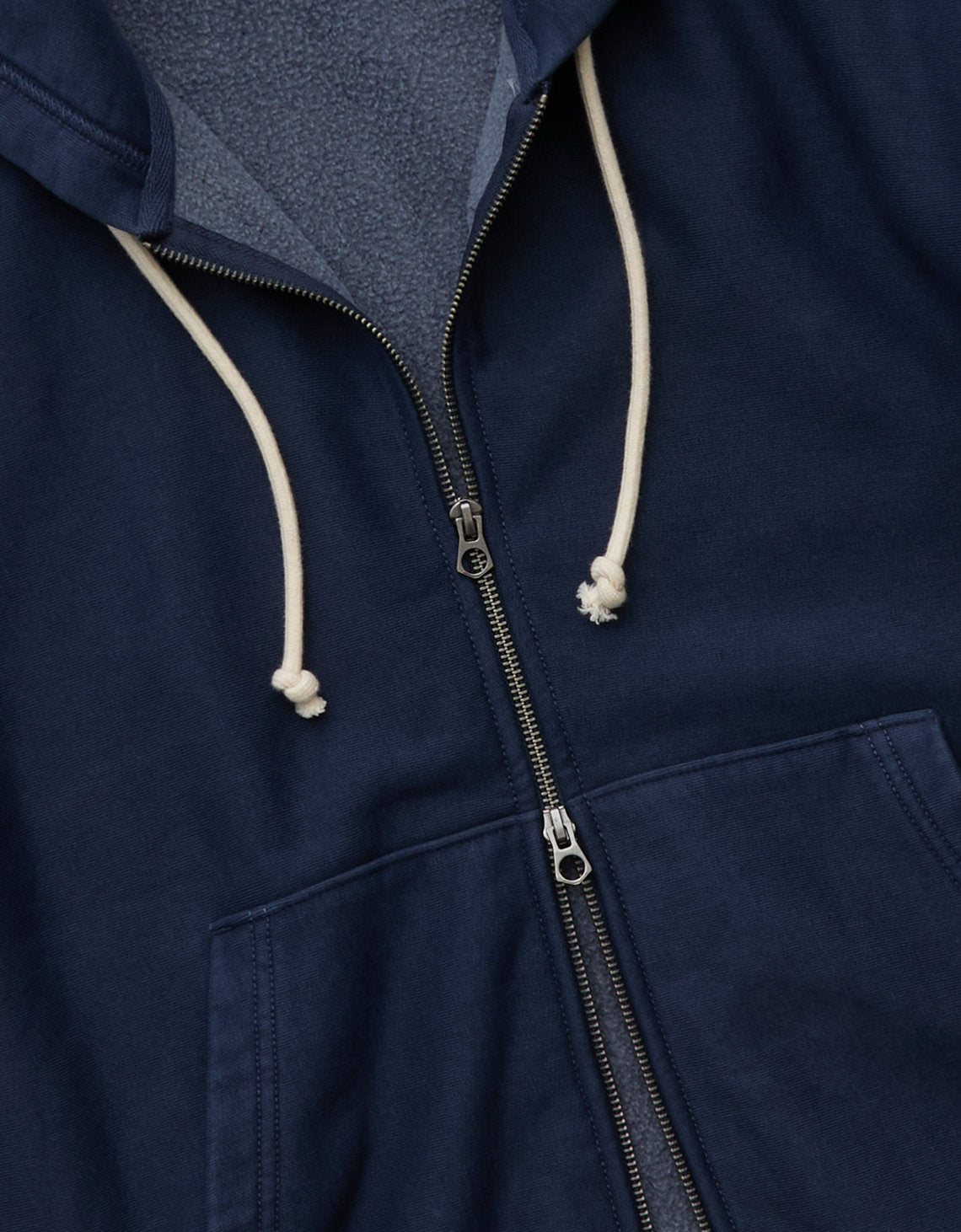 Sudadera con capucha de lujo relajado con cremallera completa - Azul 1515_2904_410_d1