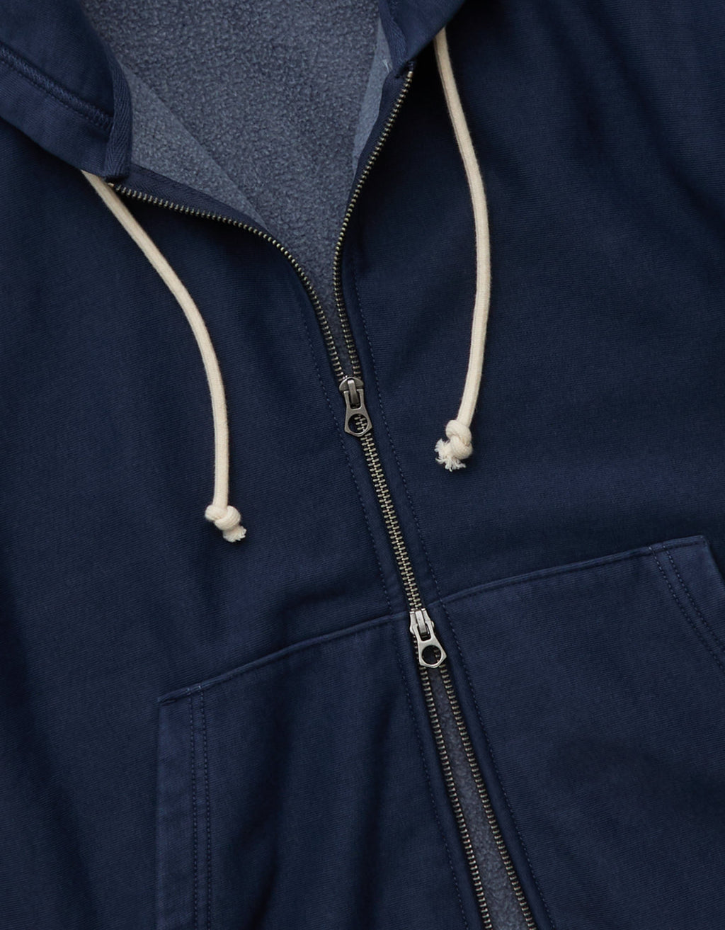 Sudadera con capucha de lujo relajado con cremallera completa - Azul 1515_2904_410_d1
