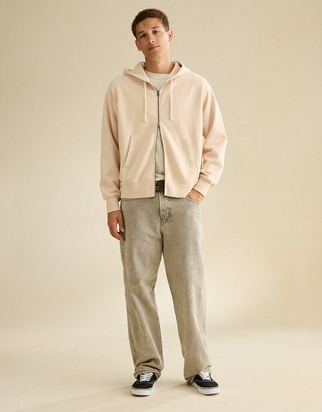 Sudadera con capucha de lujo relajado con cremallera completa - Rosa 1515_2904_615_os