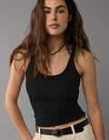 AE Top Boyfriend sin Mangas con Cuello Caído - Negro 1531_6040_001_of