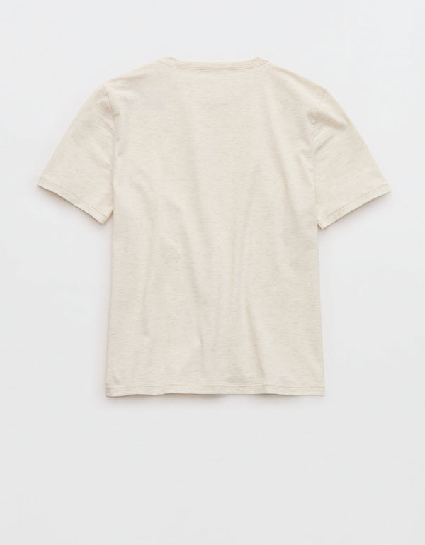 Camiseta de manga corta SMOOTHEZ con cuello redondo en algodón By Aerie - Blanco