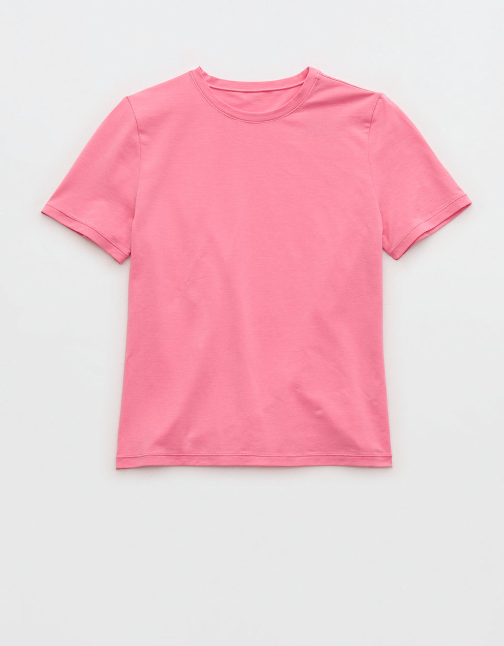 Camiseta de manga corta SMOOTHEZ con cuello redondo en algodón By Aerie - Rosa 1696_4435_743_f
